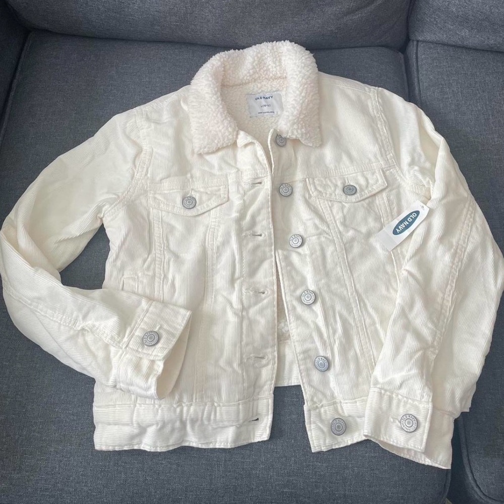 Old Navy Cream Sherpa-Lined Jean Jacket NWT